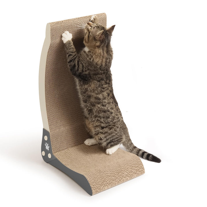 Luna Kratzbrett | Katze | 60cm hoch| L förmig | stabile Kratzpappe für Wand und Ecke | widerstandsfä