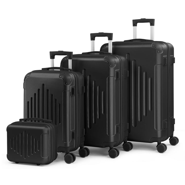 LALAHO Kofferset 4 teilig, Reisekoffer Set mit Kosmetikkoffer, Hartschalen Koffer Set aus ABS, Gepäc