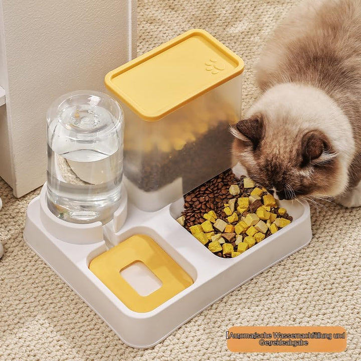 YIYILU Futterspender für Katzen/Lebensmittel, 2-in-1, automatischer Futter- und Wasserspender für kl