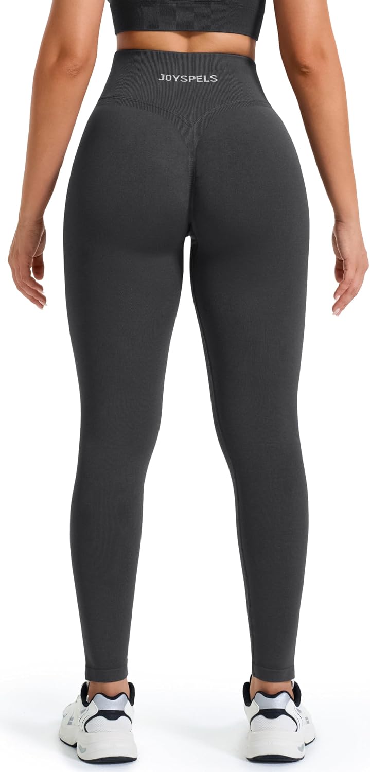 JOYSPELS Scrunch Butt Leggings Damen, Gym V Förmige Bund High Waist Sport Booty Lifting Po Push Up S