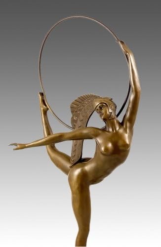 Kunst & Ambiente - Bronzefigur - Tänzerin mit Ring - J. P. Morante - signiert - Bronze -Braun