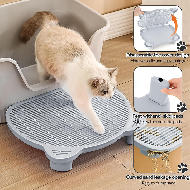 Verstellbare Katzen Rampe für Katzentoilette, Erhöhte Katzentoilette Stufe, Doppelte Katzenstreufall