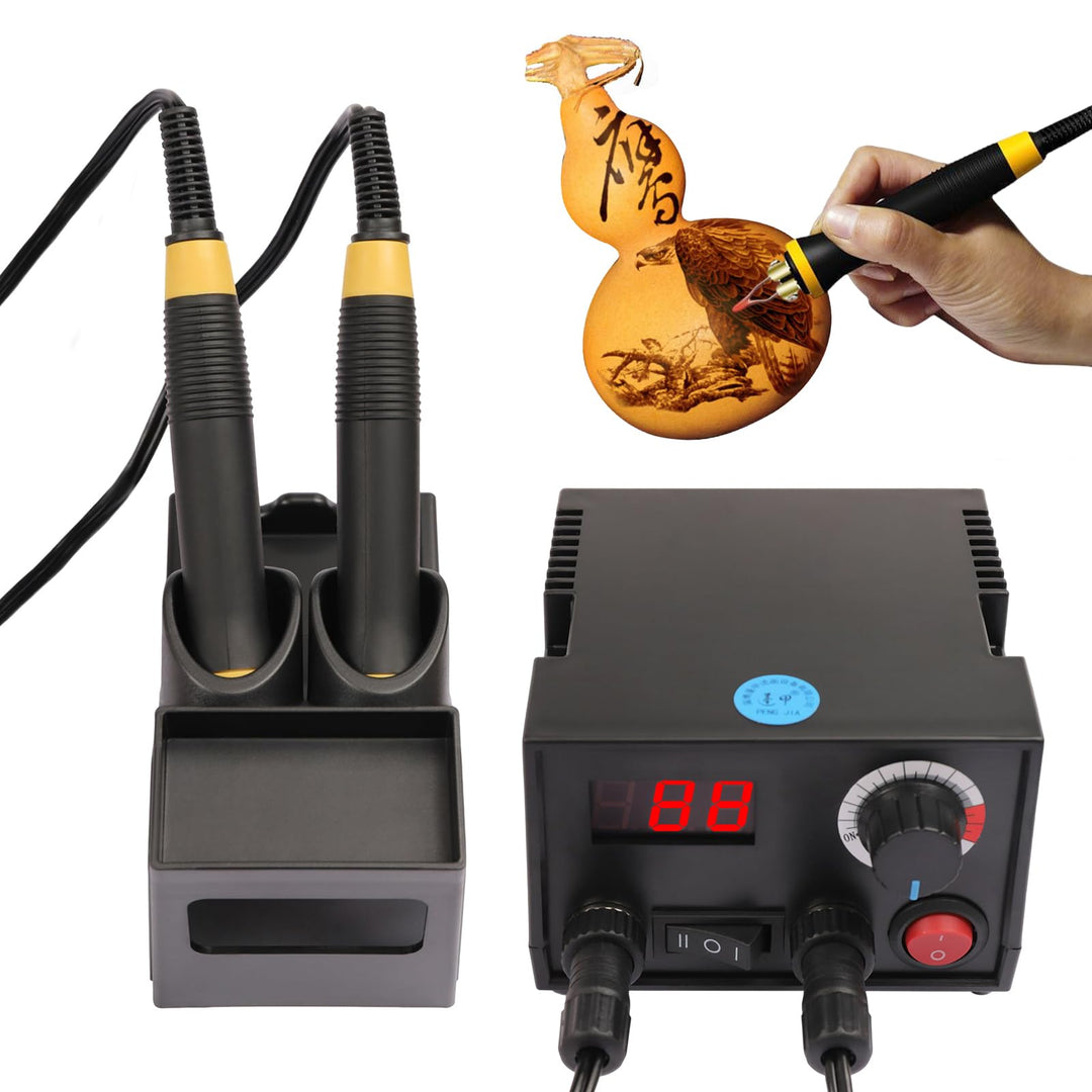 Pyrographie Maschine, Dual Pen Holzfeuer-Kit, 220 V Digitaler Holzbrenner, 0-700℃ Temperatur Einstel