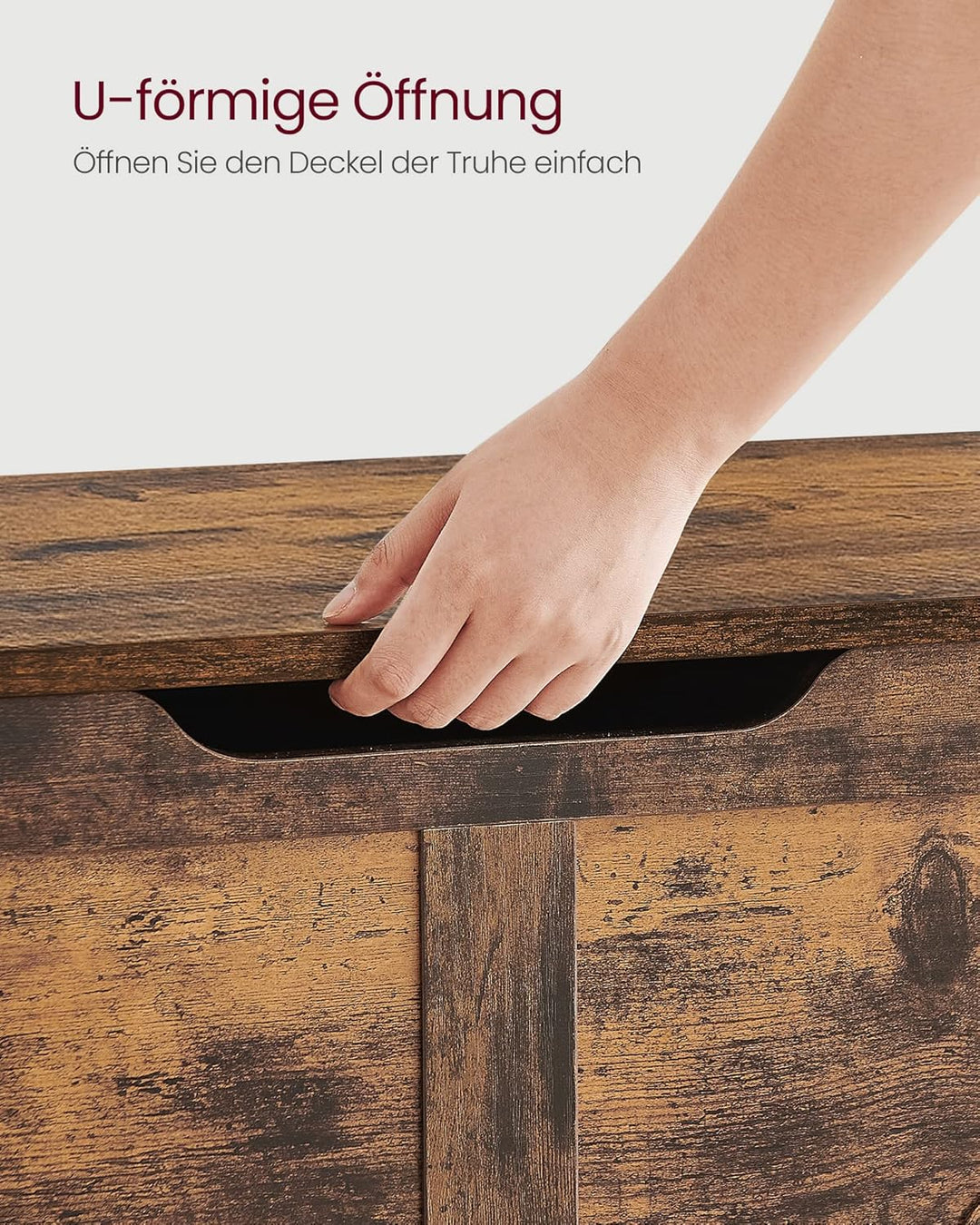 VASAGLE Schuhbank, Sitzbank mit Stauraum, Sitztruhe, 2 Sicherheitsscharniere, Aufbewahrungsschrank,