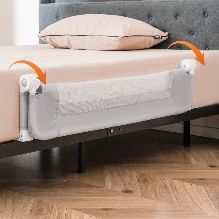 DREAMADE Bettgitter 150/120/105 cm, Kinderbettgitter Schutz, Kinderschutzgitter aus PP & Oxford, Bab