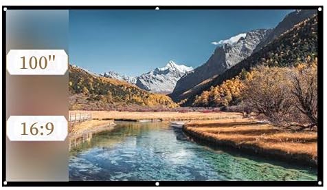 ASHATA Rolloleinwand Beamer Leinwand,16: 9 Projektion Leinwand Tragbare Faltbare Beamerleinwand,Geei