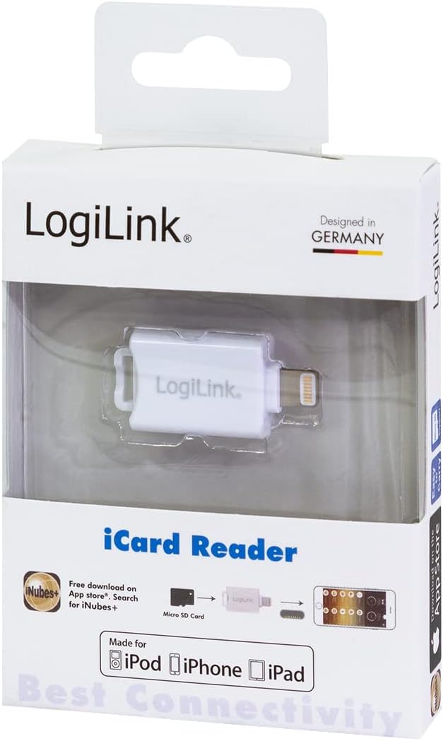 LogiLink AA0089 Card Reader für Micro SD für Geräte mit Lightning Anschluss - MFI zertifiziert (Made