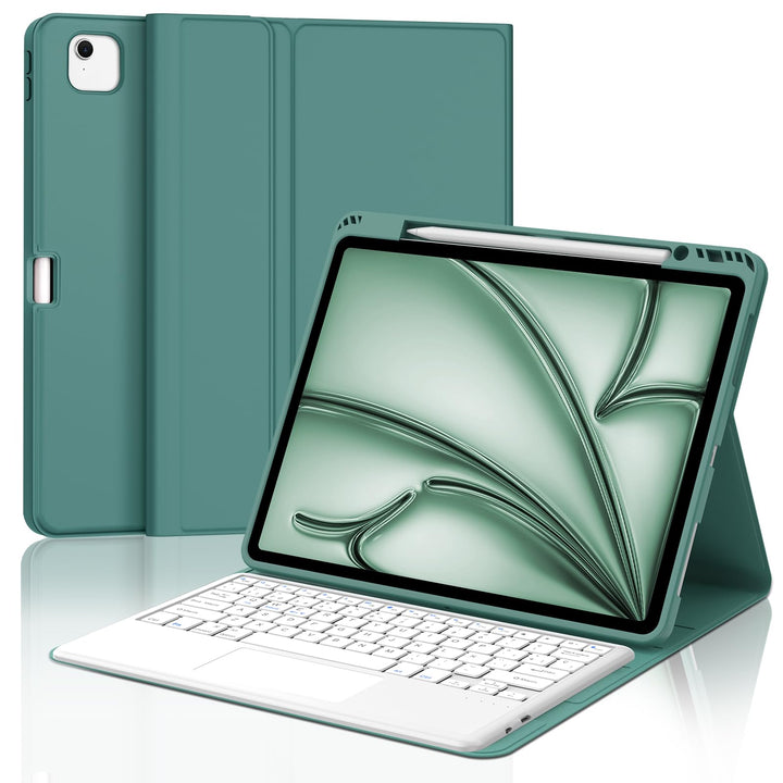 FOGARI Tastatur für iPad Air 13 Zoll M2/M3/M4 2024/2025/2026 mit Touchpad | Schutzhülle mit spanisch