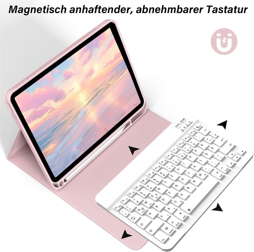 SZPSGC Hülle mit Tastatur für iPad A16 11. /10.Generation 11/10,9 Zoll 2025/2022, Magnetisches Anti-