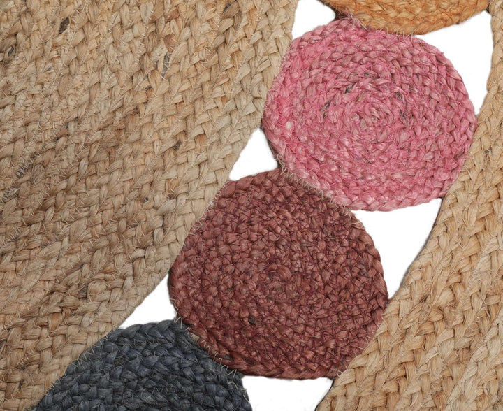 RugVista, Dottie Jute, In & Outdoor Teppich, Hochflor Teppich, Ø 150 cm, Rund, Modern, Jute, Flur, C