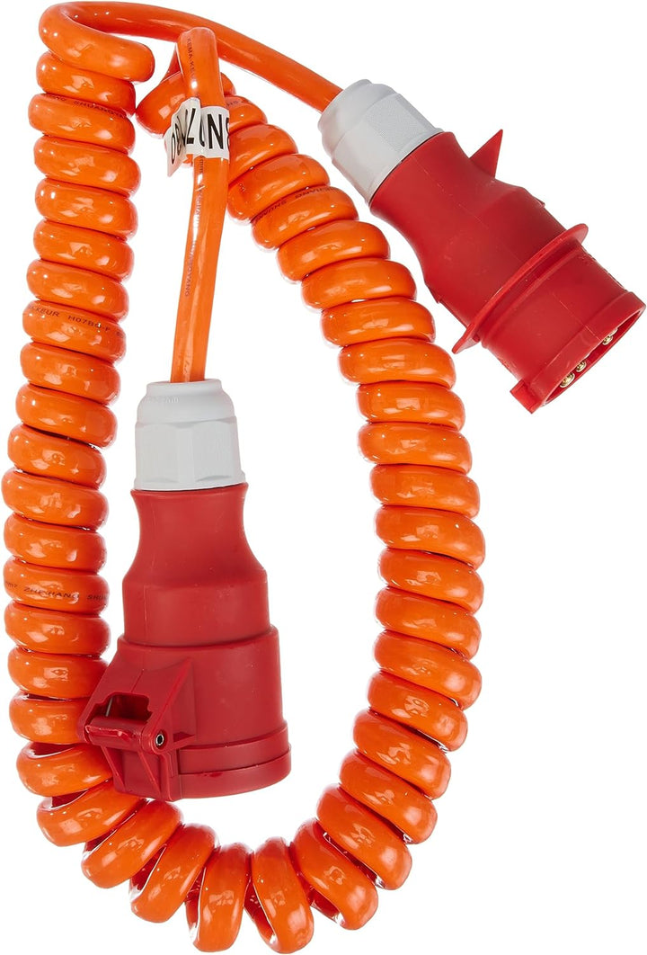 as - Schwabe CEE Baustellen-Spiralkabel 5 m, ausziehbare Leitung H07BQ-F 5G2,5, mit CEE-Stecker + CE