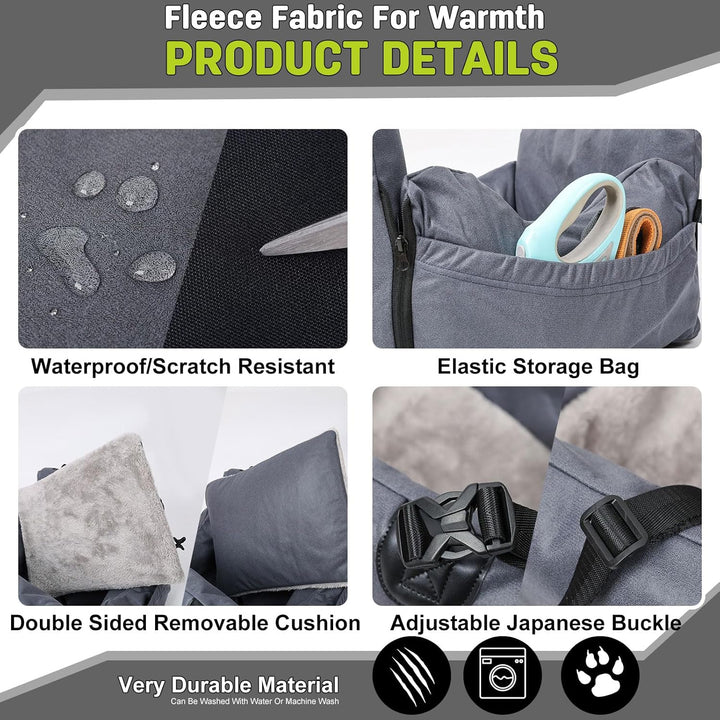 PETCUTE 3-in-1 Hund Autositz,Waschbare Hundesitz kleine und mittlere Hunde mit Clip-on-Sicherheitsle