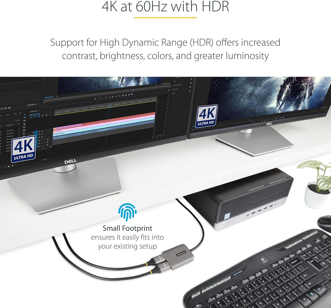 StarTech.com Displayport MST Hub auf Dual HDMI 4K 60Hz - DP 1.4 Multi Monitor Adapter/Multi Stream T