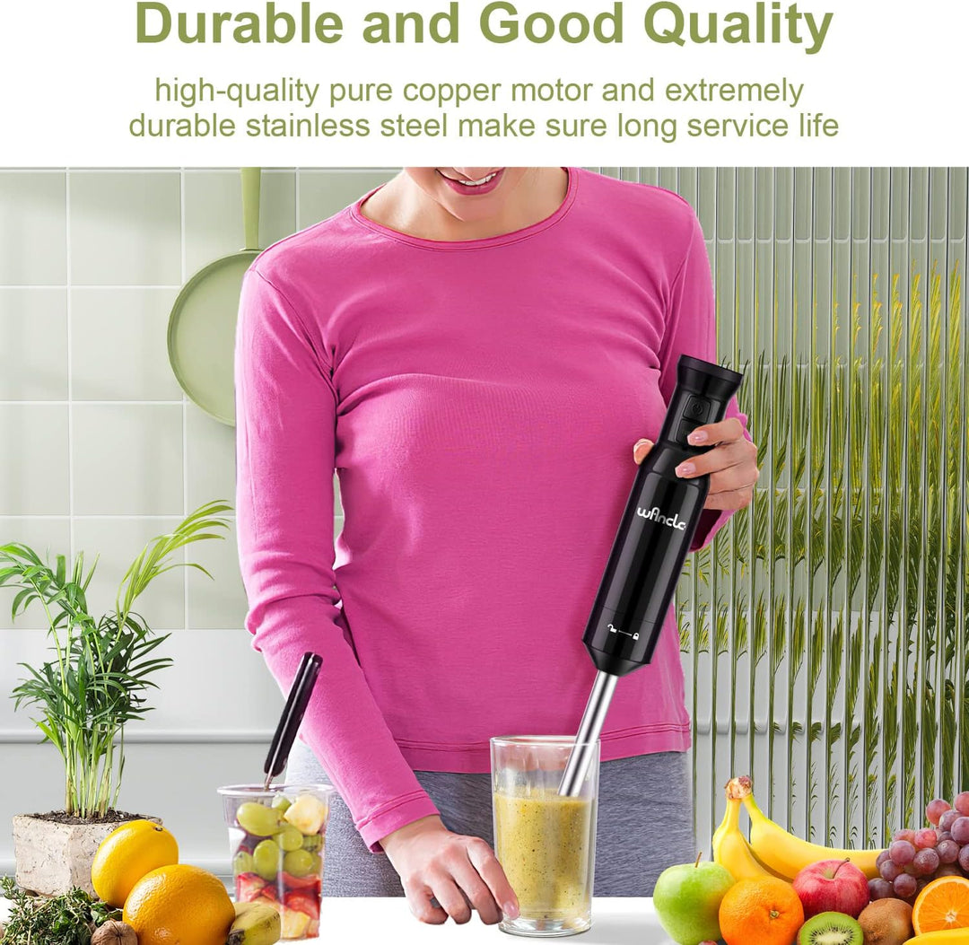 Stabmixer, Wancle pürierstab 600W Elektrischer hand blender Rührstab mit Turbo für die Zubereitung v