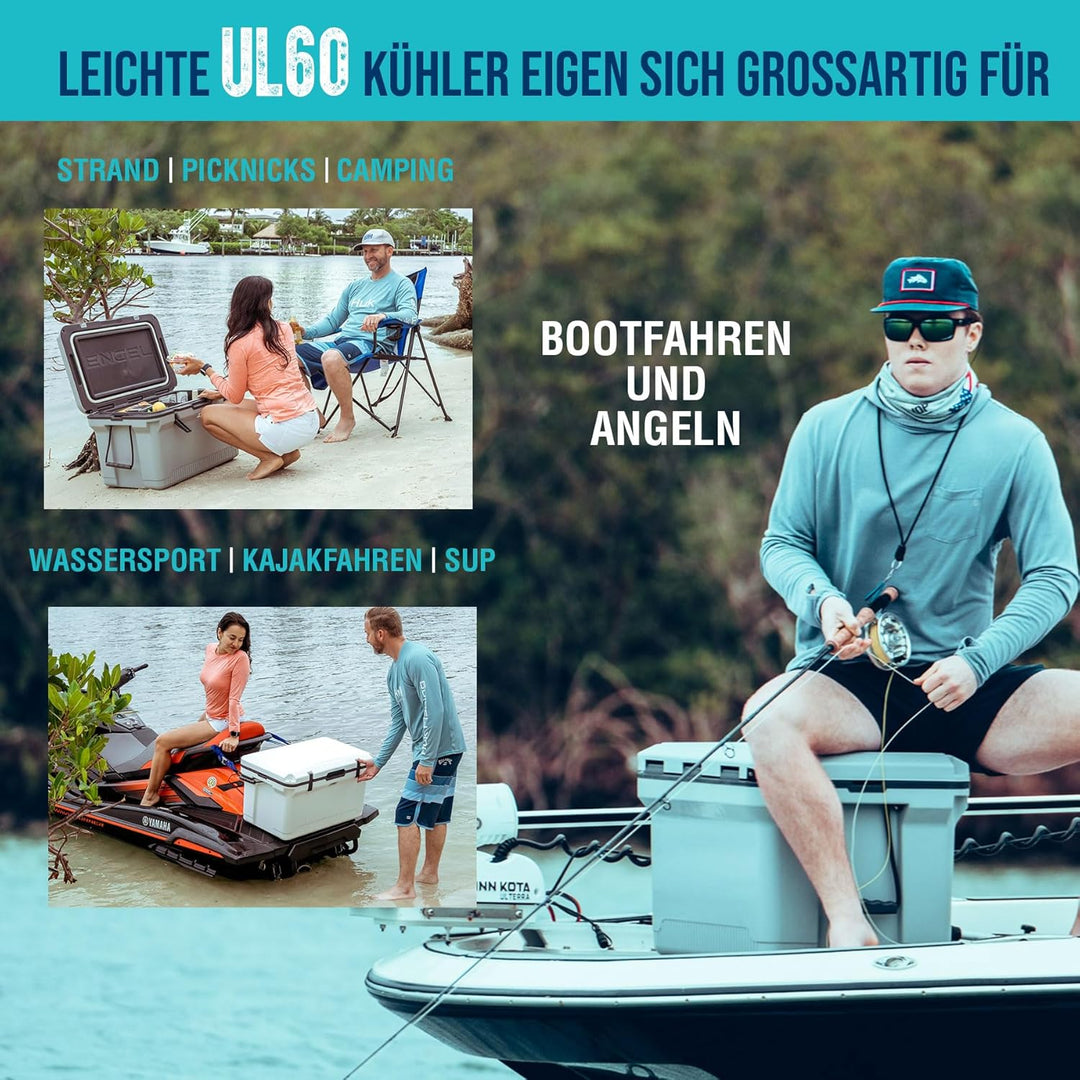 ENGEL 56,8 Liter Grosse Kühlbox - Ultra-Leicht, Tragbare, Passive Kühlbox für Camping, Picknick, Wan