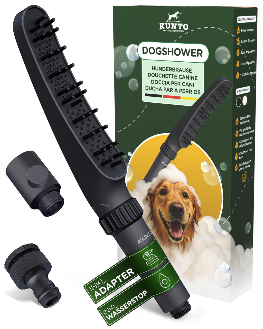 KUNTO® Hundedusche Duschkopf - Hundedusche für