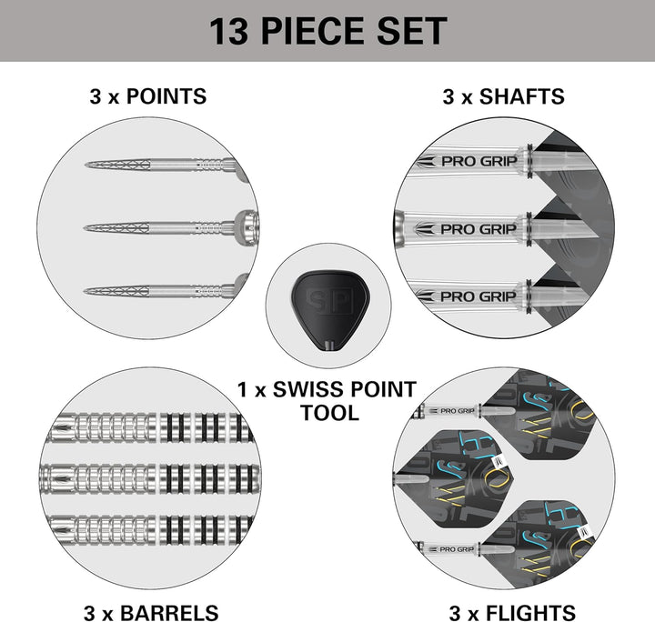 Target Darts Chris Dobey G1 90% Wolfram Swiss Point Stahlspitze Dart Satz 23 g, 23 g
