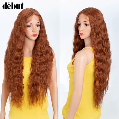DÉBUT Lace Front Perücke 75 cm Wasserwelle Super lange Perücke 5% Brasilianisches Reines Echthaar un