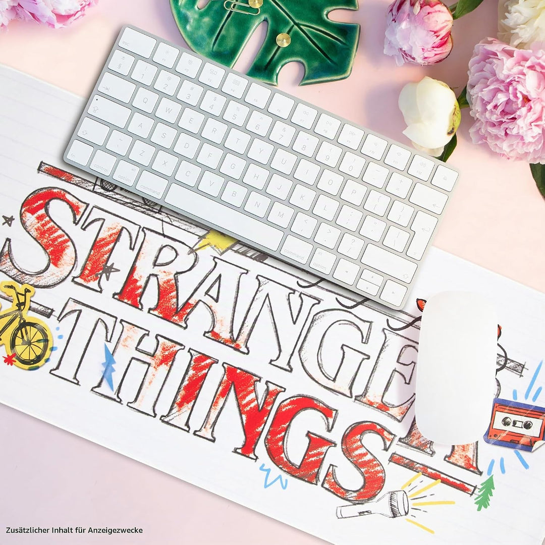 Stranger Things Schreibtischunterlage XXL - Mauspad Gaming Schreibtisch Zubehör 800x360mm - Anti-Rut