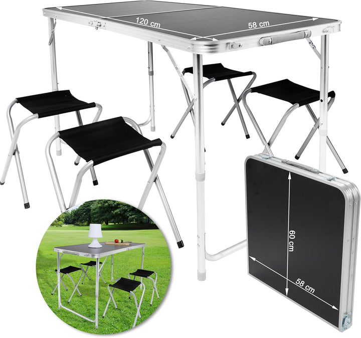 GOODS+GADGETS Klappbarer Multifunktionstisch Mehrzwecktisch Campingtisch Camping-Set Klapptisch Mark