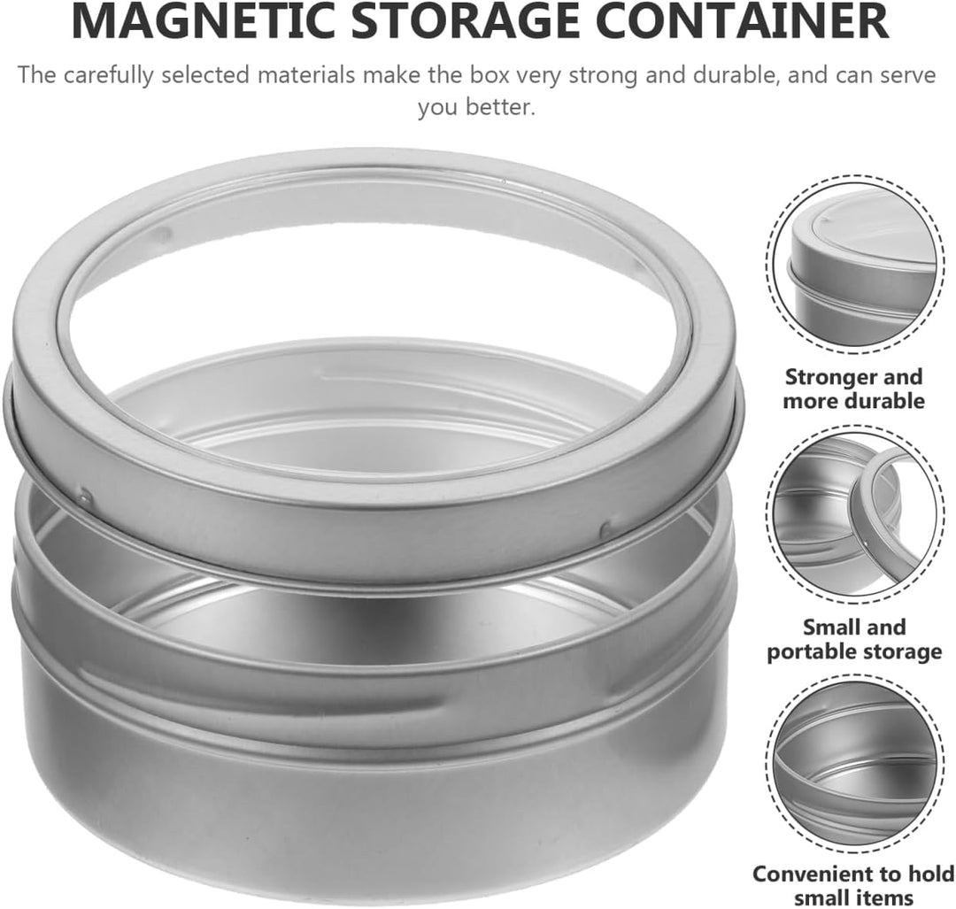 DOITOOL 4 Stück Magnetische Aufbewahrungsbox kann Kühlschrank Behälter für Gewürze Metallbehälter mi