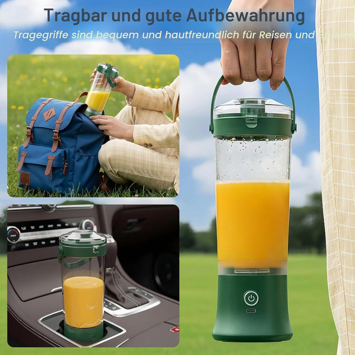 TopEsct tragbarer Mixer für Shakes und Smoothies, 500 ml, leistungsstarker kabelloser Mini-Mixer, wi