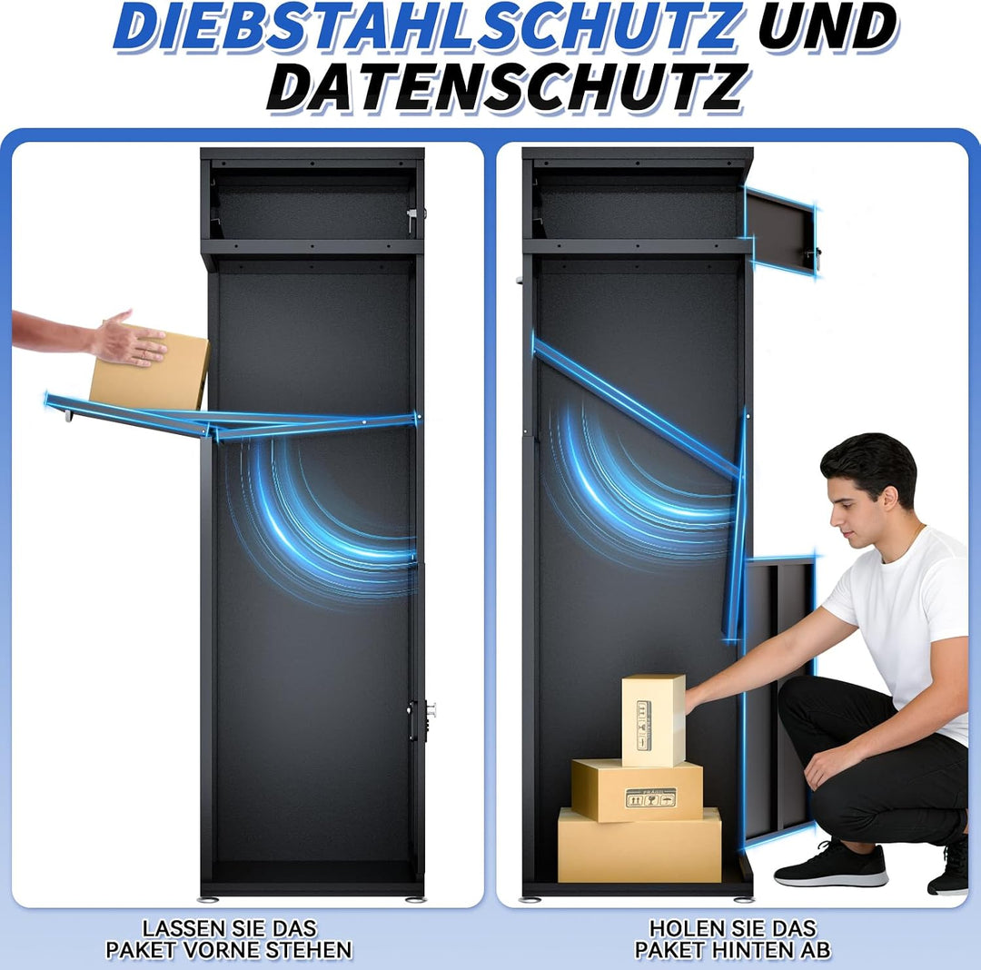 Briefkasten Paketbox für den Aussenbereich, extra grosse Paketboxen mit sicherer Lagerung, wasserdic