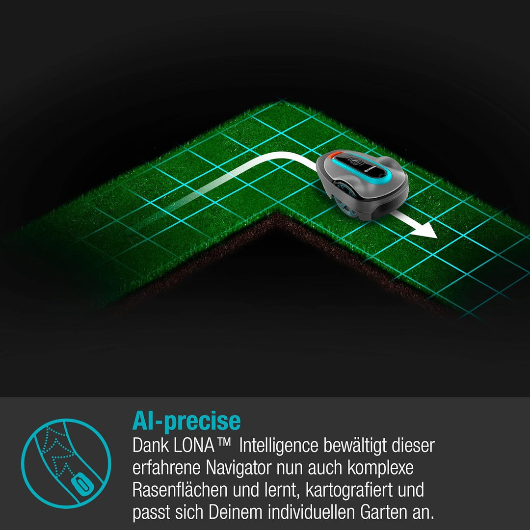Gardena Mähroboter smart SILENO city 600 m² Set: Innovative LONA AI-Technologie, Steuerung per App,