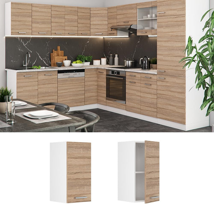 Vicco Hängeschrank R-Line, Sonoma/Weiss, 30 cm Sonoma Hängeschrank 30cm, Sonoma Hängeschrank 30cm