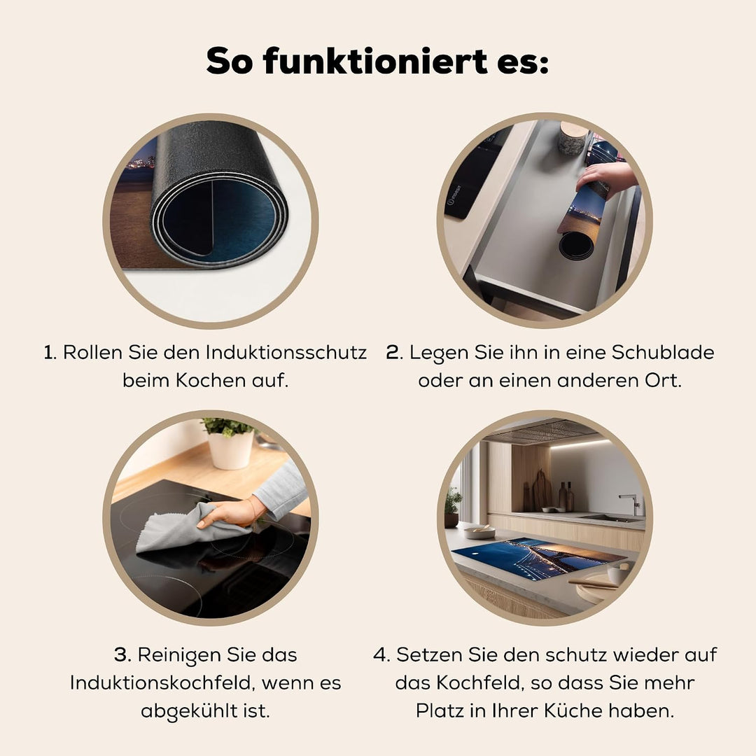 KitchenYeah© Herdabdeckplatte Einteilig Küche Herdabdeckung Induktionsfeld Ceranfeld Herdabdeckplatt