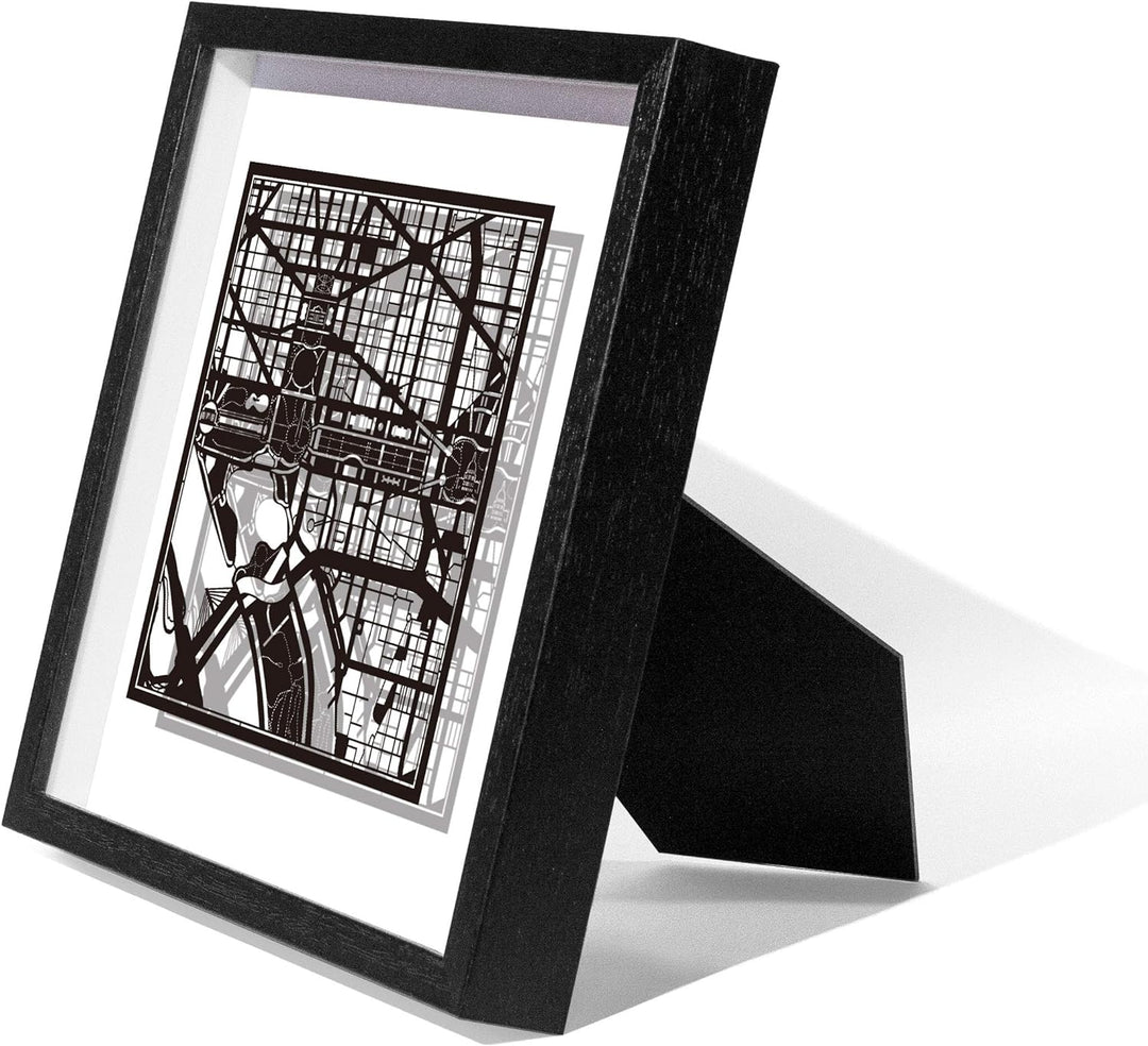 O3 DESIGN STUDIO - Marco de Papel para mapas, 22,8 x 22,8 cm, en Caja de Regalo, Fondo, autocambiant