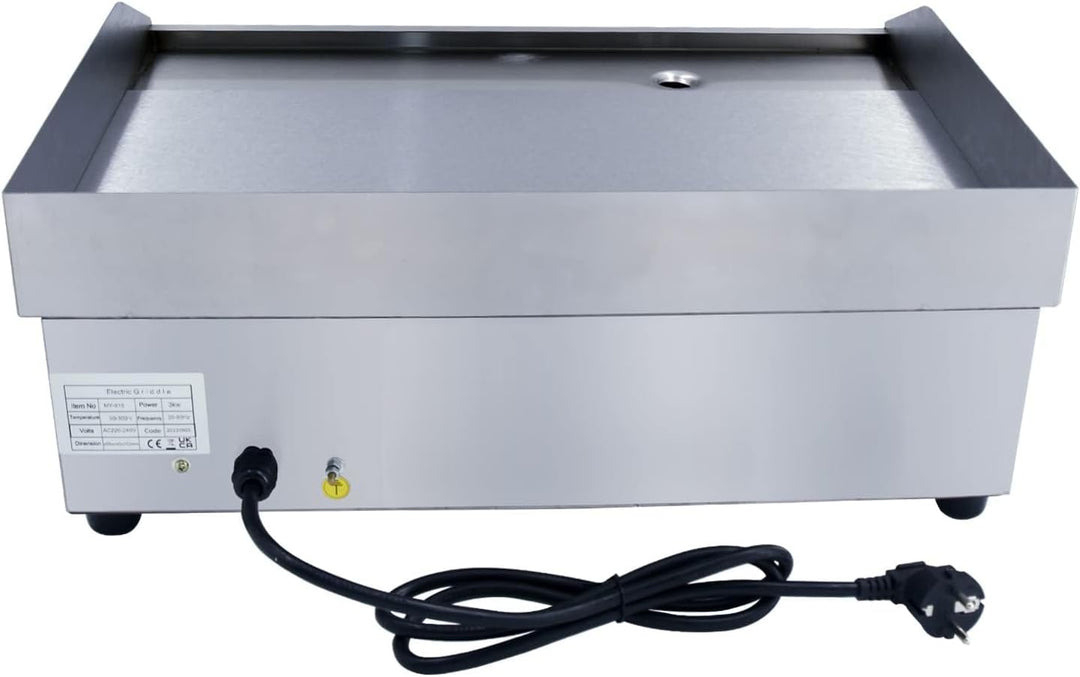 DULNICE Grillplatte Elektrisch Tischgrill Edelstahl, Elektrische Grillplatte 3000W, 50-300°C Kommerz