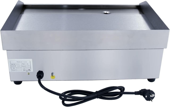 DULNICE Grillplatte Elektrisch Tischgrill Edelstahl, Elektrische Grillplatte 3000W, 50-300°C Kommerz