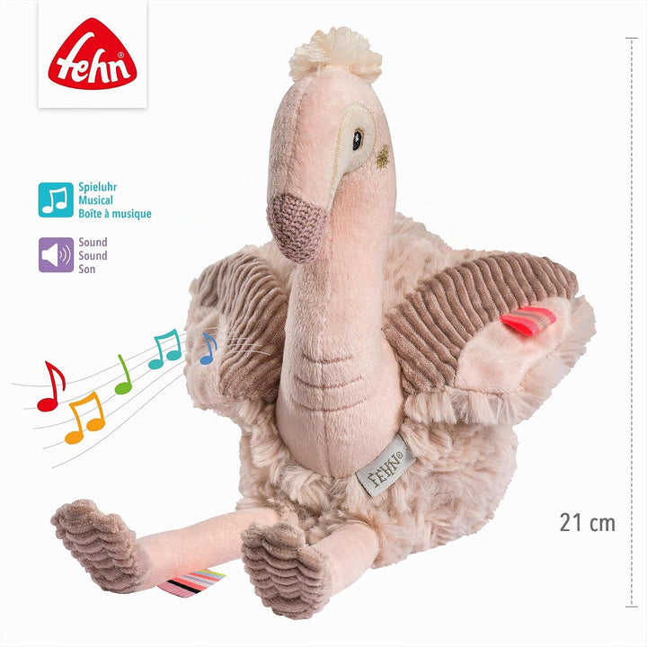 Fehn Einschlafhilfe Flamingo – Baby Einschlafhilfe mit Soundmodul: Flamingo Kuscheltier mit entnehmb