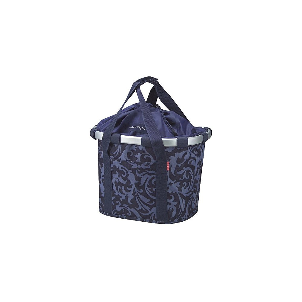 KLICKfix Damen Fahrradkorb Barock Navy Single, Barock Navy Single