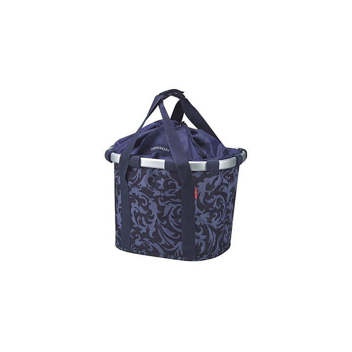 KLICKfix Damen Fahrradkorb Barock Navy Single, Barock Navy Single