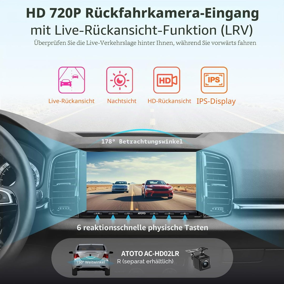 [Neu] ATOTO A6PF 7 Zoll Android Autoradio Doppel DIN Radio, Wireless CarPlay, Drahtloses Android Aut