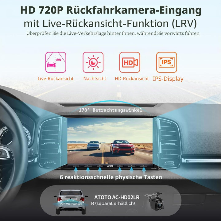 [Neu] ATOTO A6PF 7 Zoll Android Autoradio Doppel DIN Radio, Wireless CarPlay, Drahtloses Android Aut