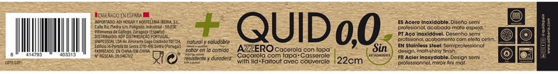 Quid Kochtopf 22 x 10,5 cm AZZERO QD, Metall, grau, 22x10,5cm, 22x10,5cm
