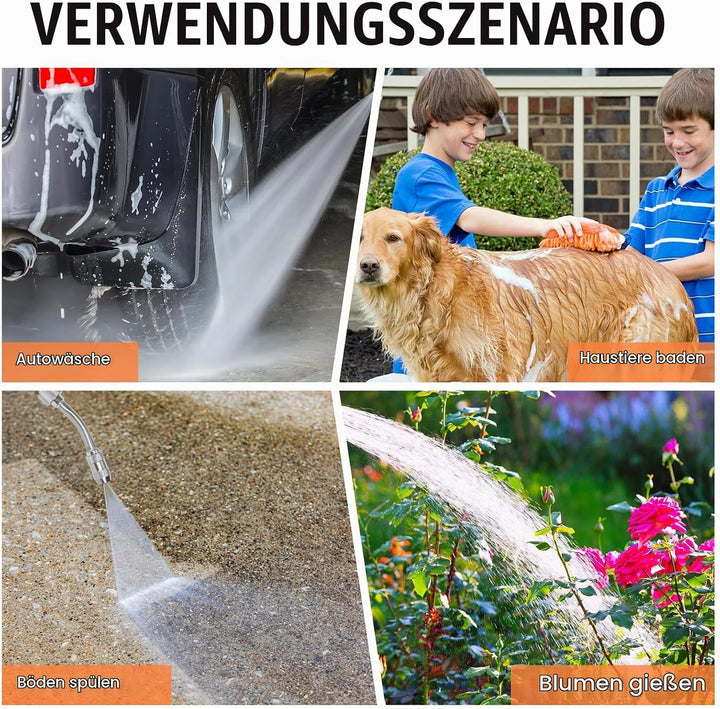 Sprühstab, 112CM Garten Giessstab Metall mit Einstellbarer Düse, 3/8 Zoll &amp; 1/4 Zoll Messing Barb Un