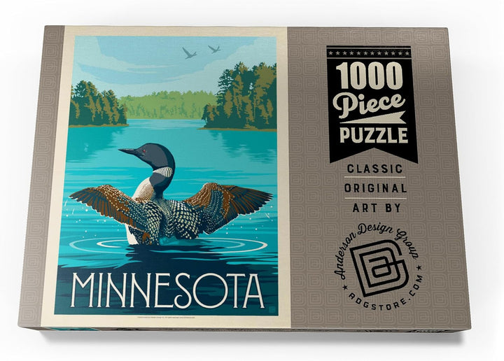 Minnesota: Seetaucher, Vintage Poster - Premium 1000 Teile Puzzle - MyPuzzle Sonderkollektion von An