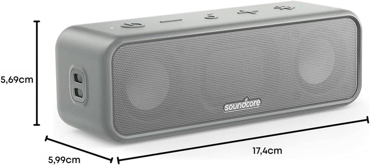 soundcore 3 Bluetooth Lautsprecher, Stereo-Sound, Audiotreiber mit Titan-Membran, PartyCast, BassUp,