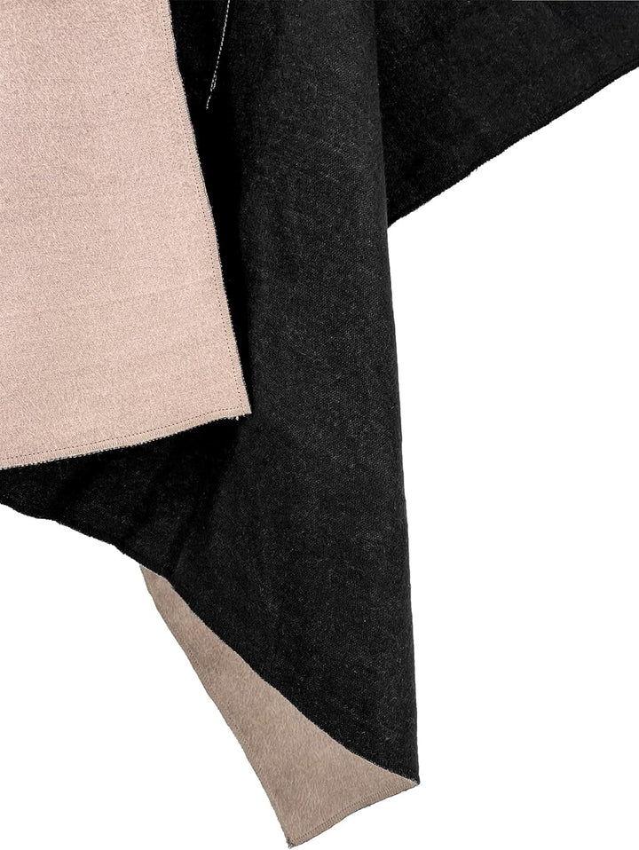 breezy lane Damen Poncho Schal Strick Cape Reversible Wraps Elegant Übergrosse Ruana Cardigan Gesche