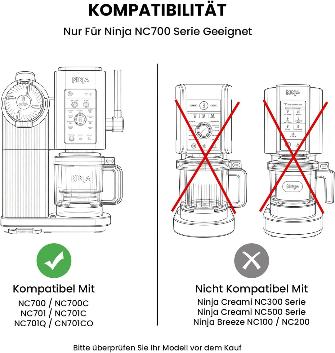 GEEKHOM Ersatz-PaddelKlinge Zubehör für Eismaschine: kompatibel mit Ninja NC700, abnehmbare Edelstah