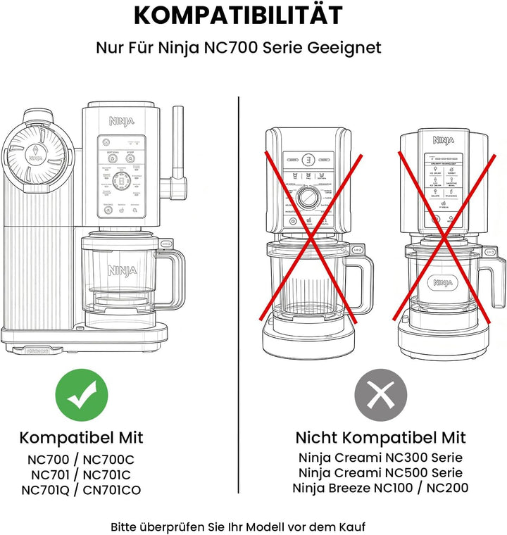 GEEKHOM Ersatz-PaddelKlinge Zubehör für Eismaschine: kompatibel mit Ninja NC700, abnehmbare Edelstah