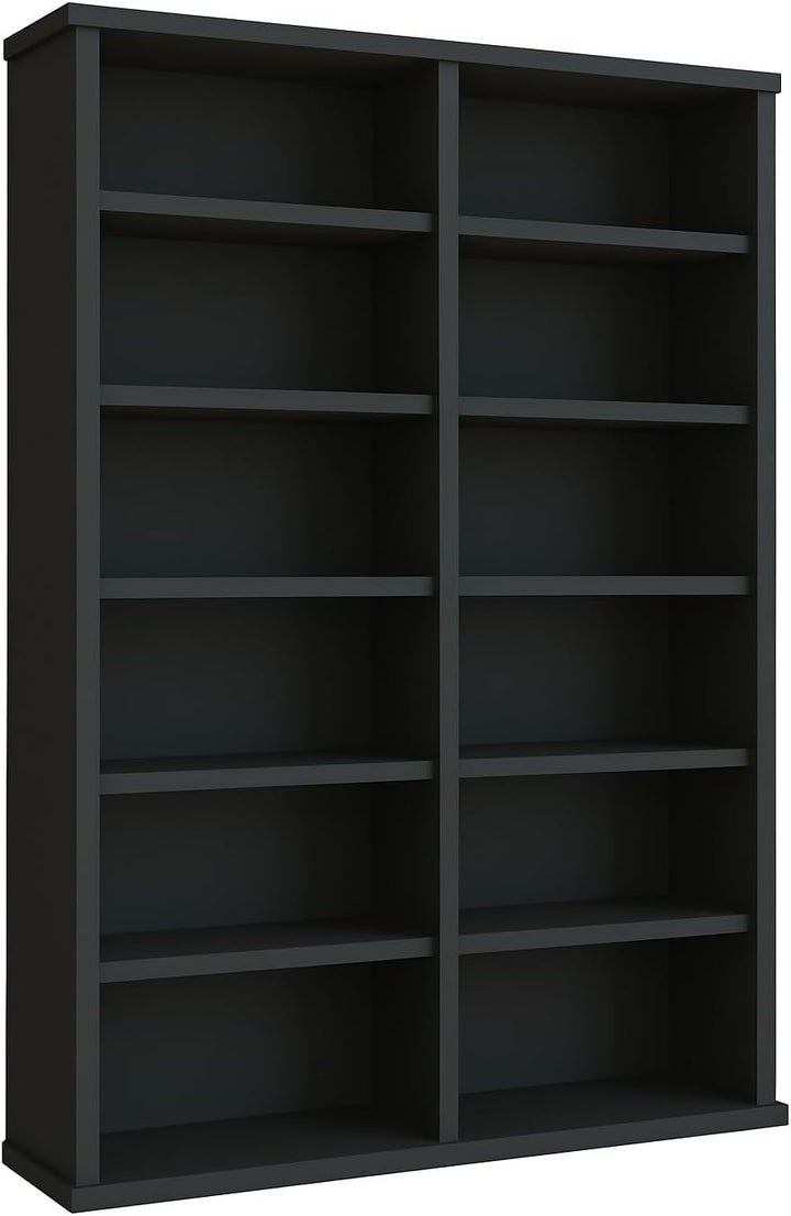 VCM Holz CD DVD Stand Regal Schrank Aufbewahrung Standregal Ständer Ronul Schwarz, Schwarz