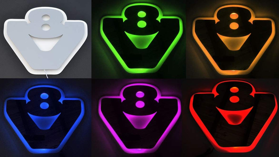 24 V RGB LED 3D Platte Silber matt grau neon 20 statische Farben Lichtzeichen V8 für Scania Trucks u