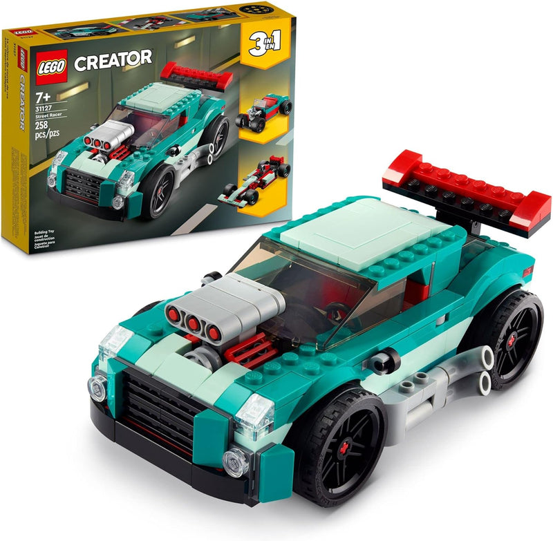 LEGO Creator 3in1 Street Racer 31127 Building Kit Featuring a Muscle Car, Hot Rod Car Toy and Race C
