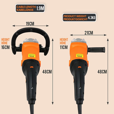 TIMBERTECH® Poliermaschine 1400W + 24 tlg Zubehörset - Polierscheiben: 125/150/180mm, 3000 U/min, zu