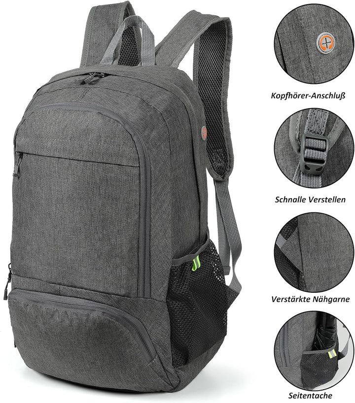 TANTOMI Wanderrucksack Ultraleicht Faltbarer Rucksack Klein, Packable Tagesrucksäcke Trekkingrucksac
